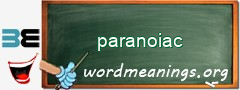 WordMeaning blackboard for paranoiac